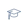 Icoon van afstudeerhoed met kwastje