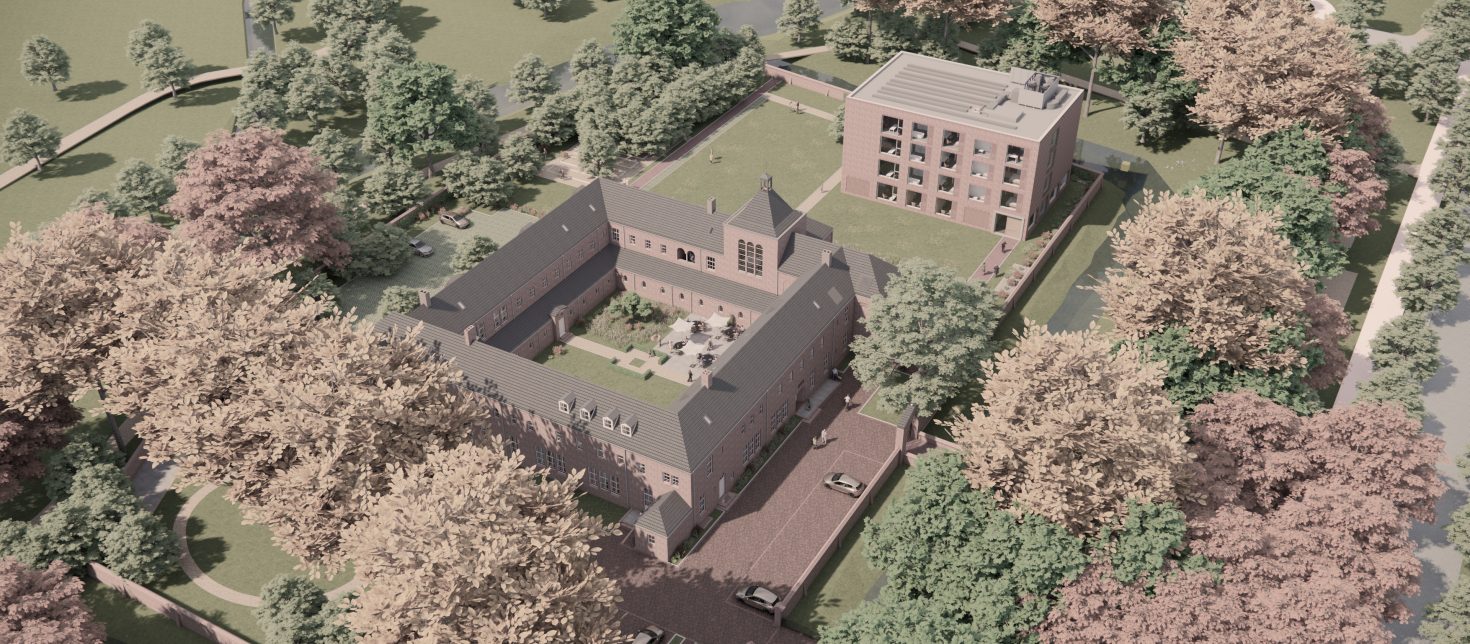 Impressie van de nieuwbouw van Hotel Clara, dat wordt gebouwd in een klooster