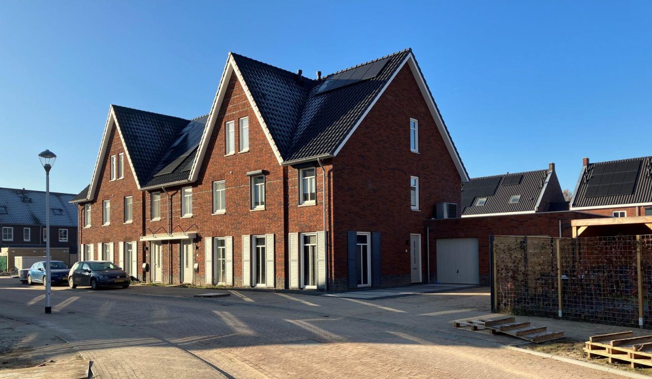 Nieuwbouwwoningen in De Hoogheden in Berkel-Enschot, onderdeel van het woningbouwproject.