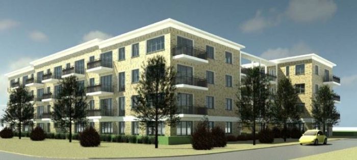 Impressie van het nieuwbouwcomplex in de Grote Zeeheldenbuurt in Vught, met moderne architectuur en groene woonomgeving.